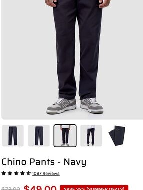 Cove straight leg Navy Chinos